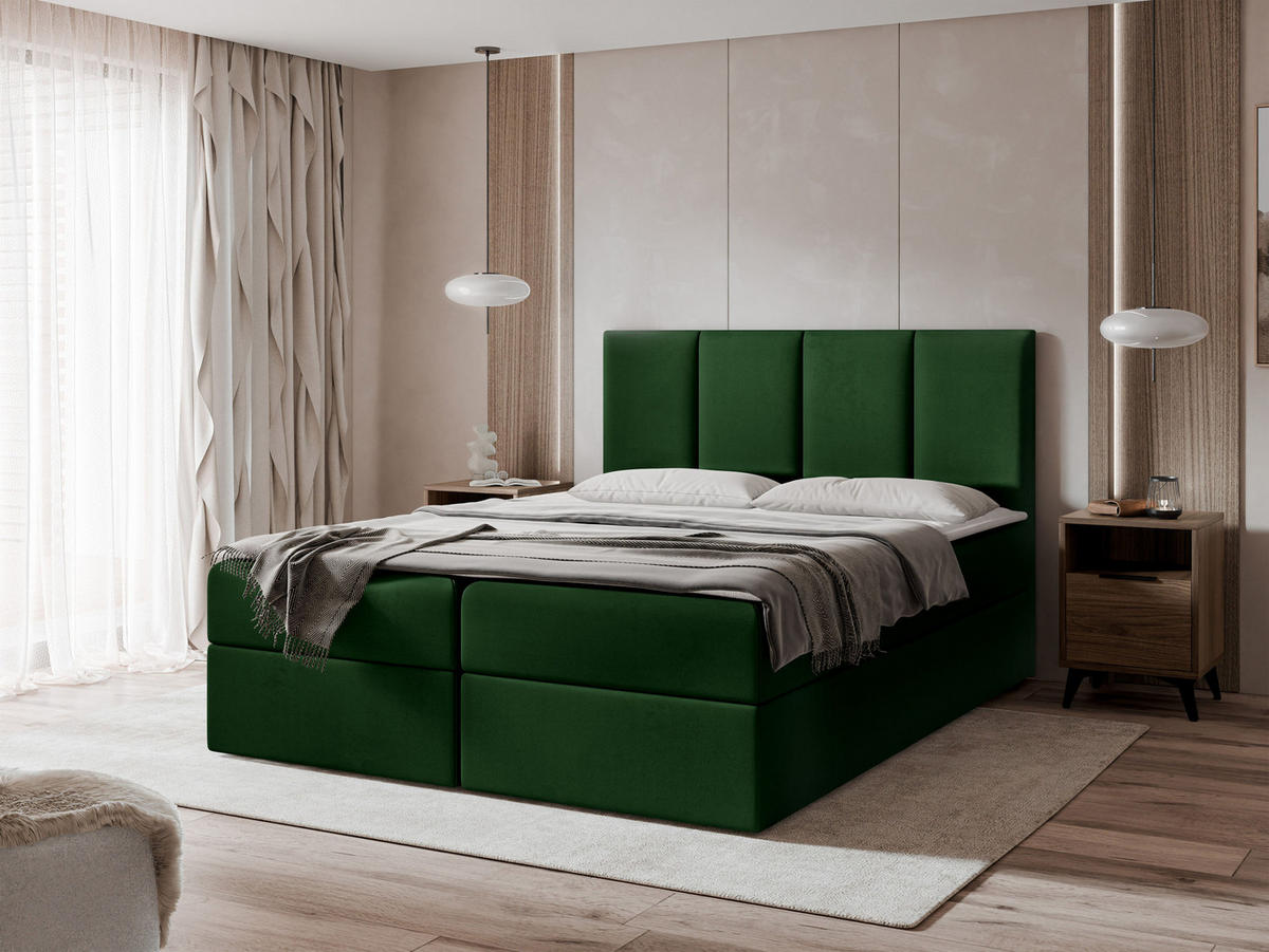 BOXBETT Rebos - H3 - Grün, Holz/Textil (140/200cm) - MIRJAN24