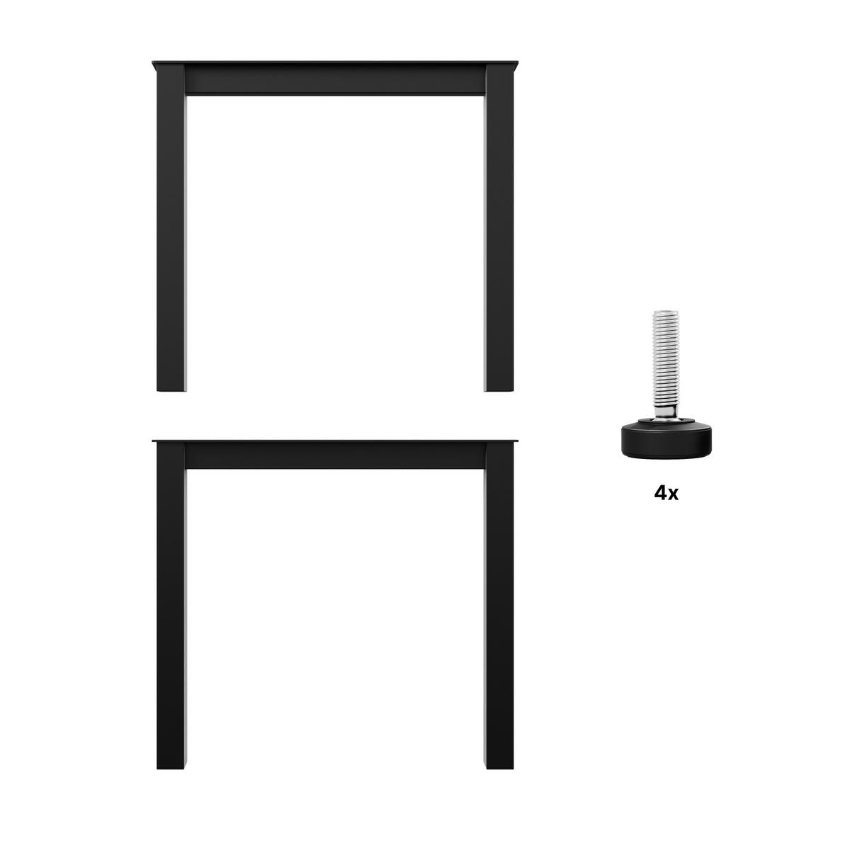 TISCHBEINE Etamin Lite Extreme 2er-Set Schwarz 72cm - Schwarz, Metall (80/72/10cm) - Metalo Pro