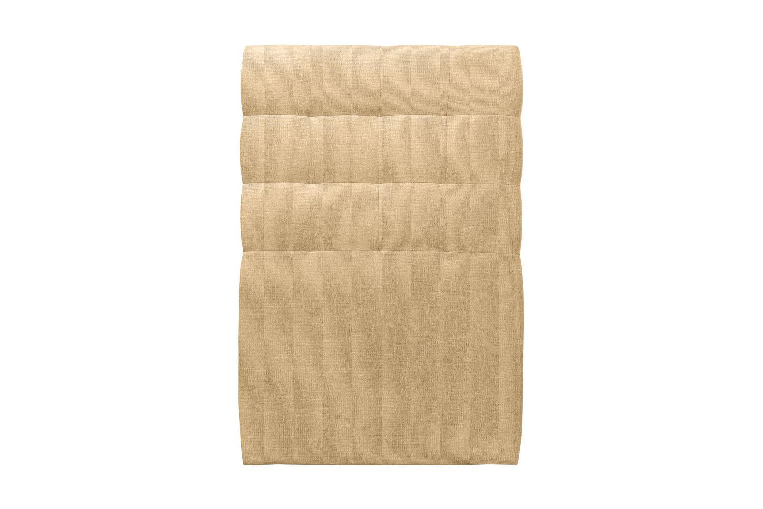 KOPFTEIL gepolstert - Gesteppt – gelber Stoff - 90 cm - Gelb/Beige, Holz (90/120/10cm) - Sommeil de Plomb