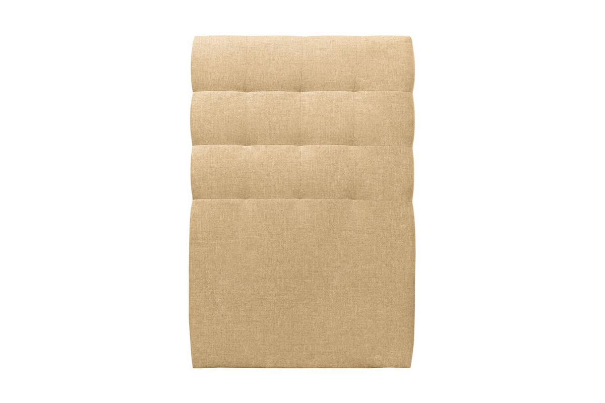 KOPFTEIL gepolstert - Gesteppt – gelber Stoff - 90 cm - Gelb/Beige, Holz (90/120/10cm) - Sommeil de Plomb