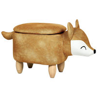 HOCKER Fox 74/32/37 cm - Orange, Textil (32/37/74cm) - Beliani