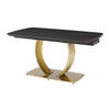 ESSTISCH ausziehbar - 6 bis 10 Personen - Keramik & goldfarbenes Metall - Marmor-Optik Schwarz - OLIFIA - Goldfarben/Schwarz, Keramik (240/90/76cm) - Vente-Unique