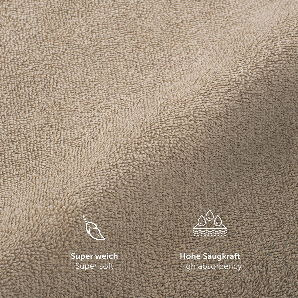 SAUNATUCH 2er-Set, 2x Saunatuch 80/200 cm, Taupe - Taupe, Textil (80/200cm) - Blumtal