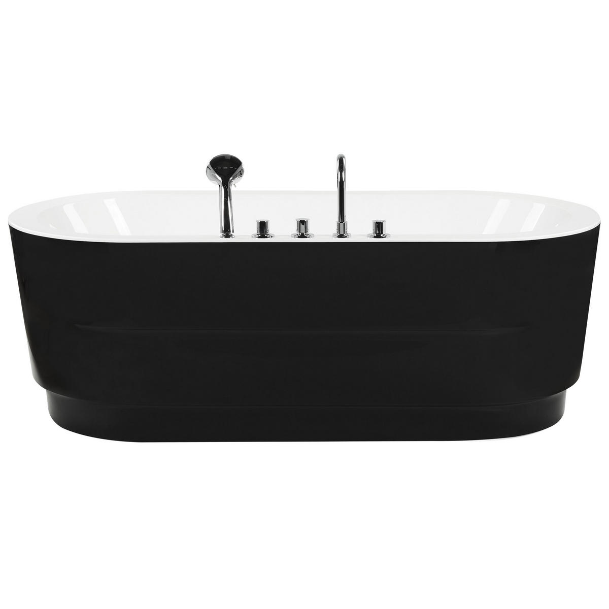 BADEWANNE FREISTEHEND 80x170x60 cm schwarz Empresa - Schwarz, Kunststoff (80/60/170cm) - Beliani
