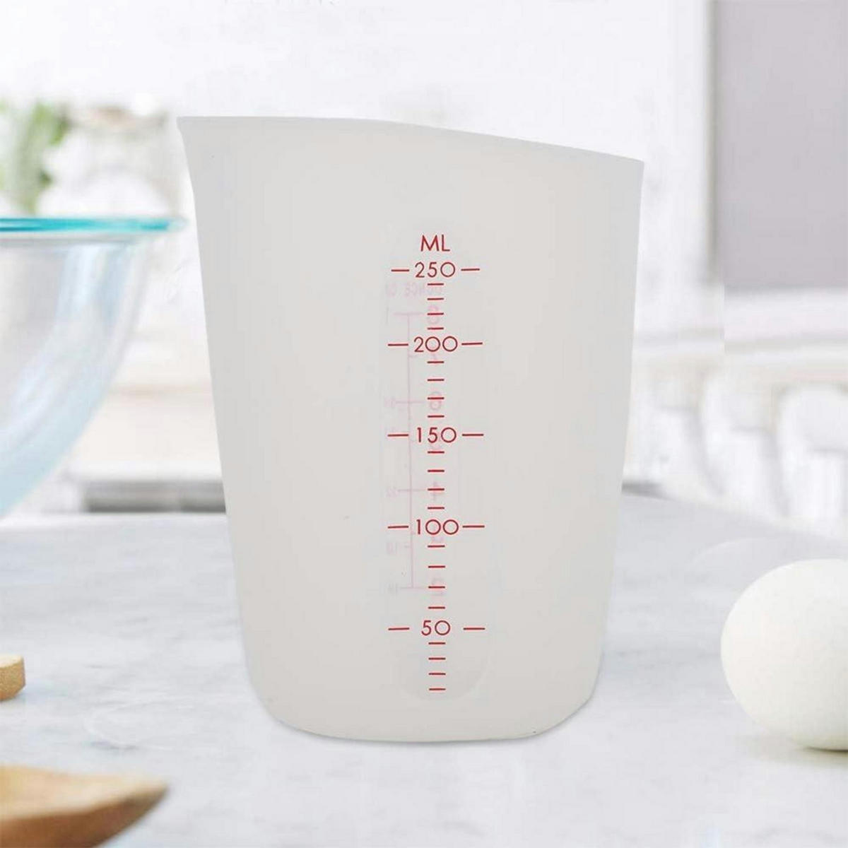 MESSBECHER Silikon 250 ml - Transparent, Kunststoff (0.25L)