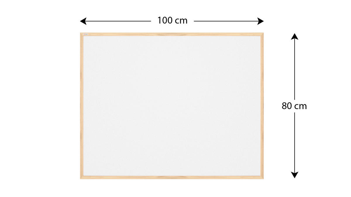 WEISS Pinnwand mit Holz Rahmen 100x80cm - Weiß, Holz (100/80/1.6cm) - ALLboards