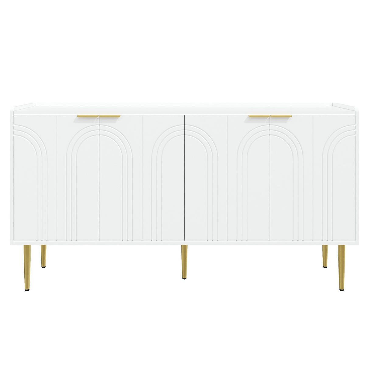 KOMMODE 140/75/38 cm Weiß aus MDF mit verstellbaren Einlegeböden - Weiß, Holzwerkstoff (38/75/140cm) - OKMYHOME