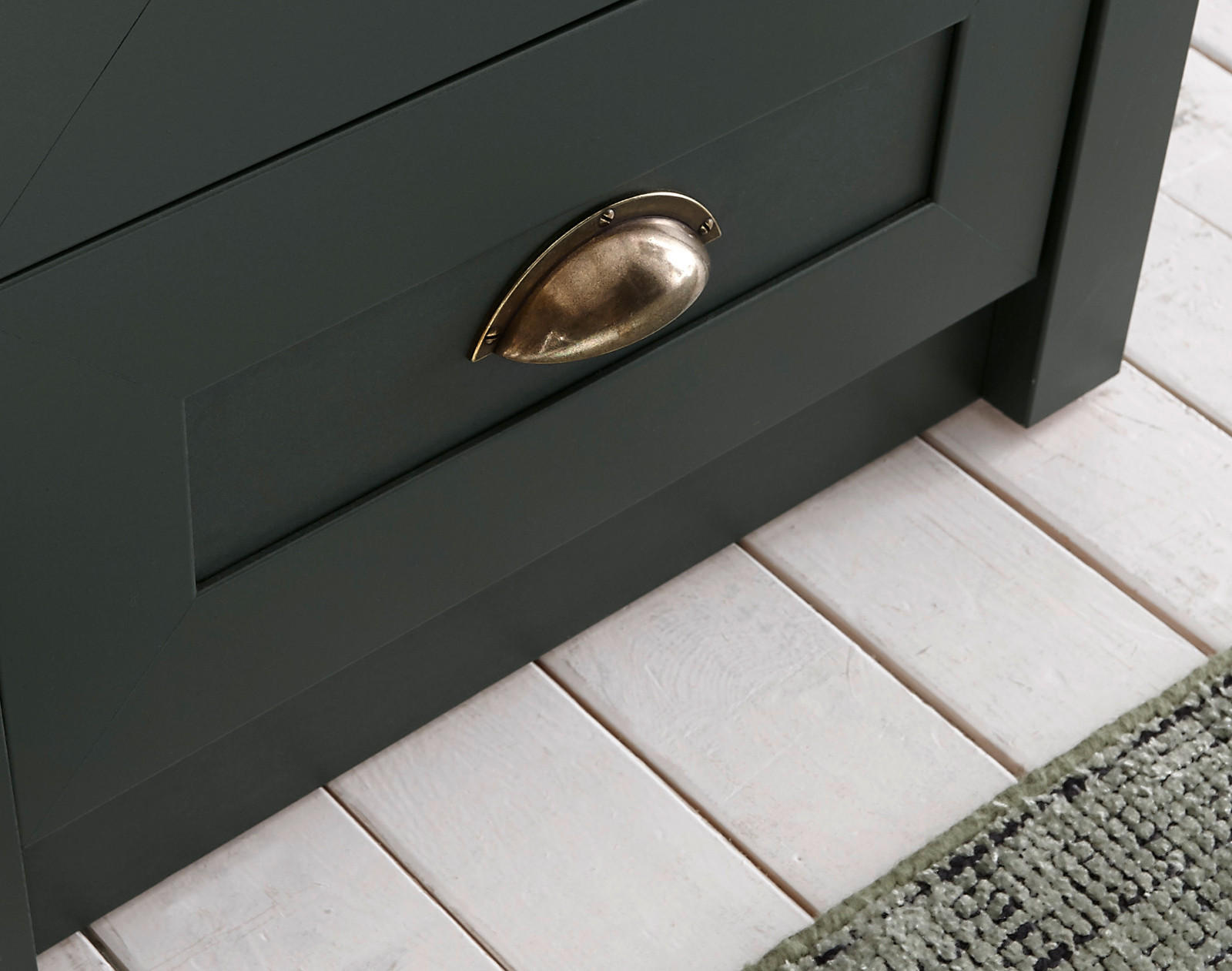 Thumbnail - Furn.Design Garderobenbank, Grün, Metall, Nachbildung, 1 Fächer, 2 Schubladen, 110x47x43 cm, FSC 100%, Garderobe, Garder...