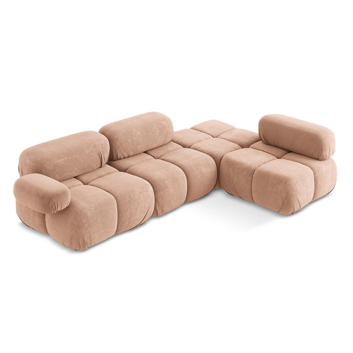 ECKSOFA Rechts Chenille Stoff Pink - Pink/Koralle, Kunststoff/Textil (285/190cm) - LaMiaSofa