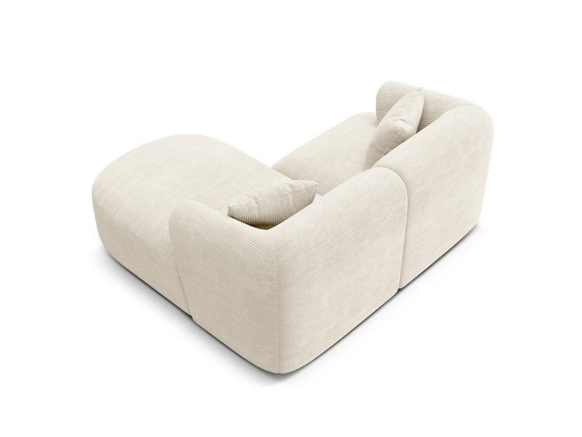 MODULARES-ECKSOFA rechts Campi aus Cord elfenbein 3 Sitzplätze - Ecru, Textil (156/180cm) - Cosmopolitan Design