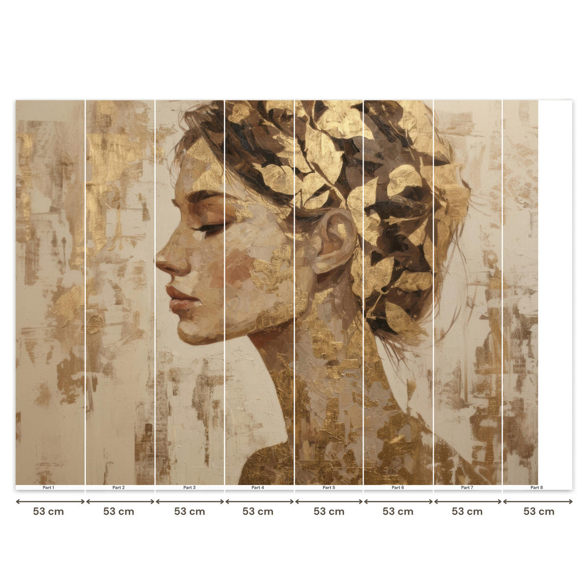 TAPETE - Frau - Gold - Abstrakt - Textur - 400x300 cm - Goldfarben, Papier (400/300cm) - OnlyWow