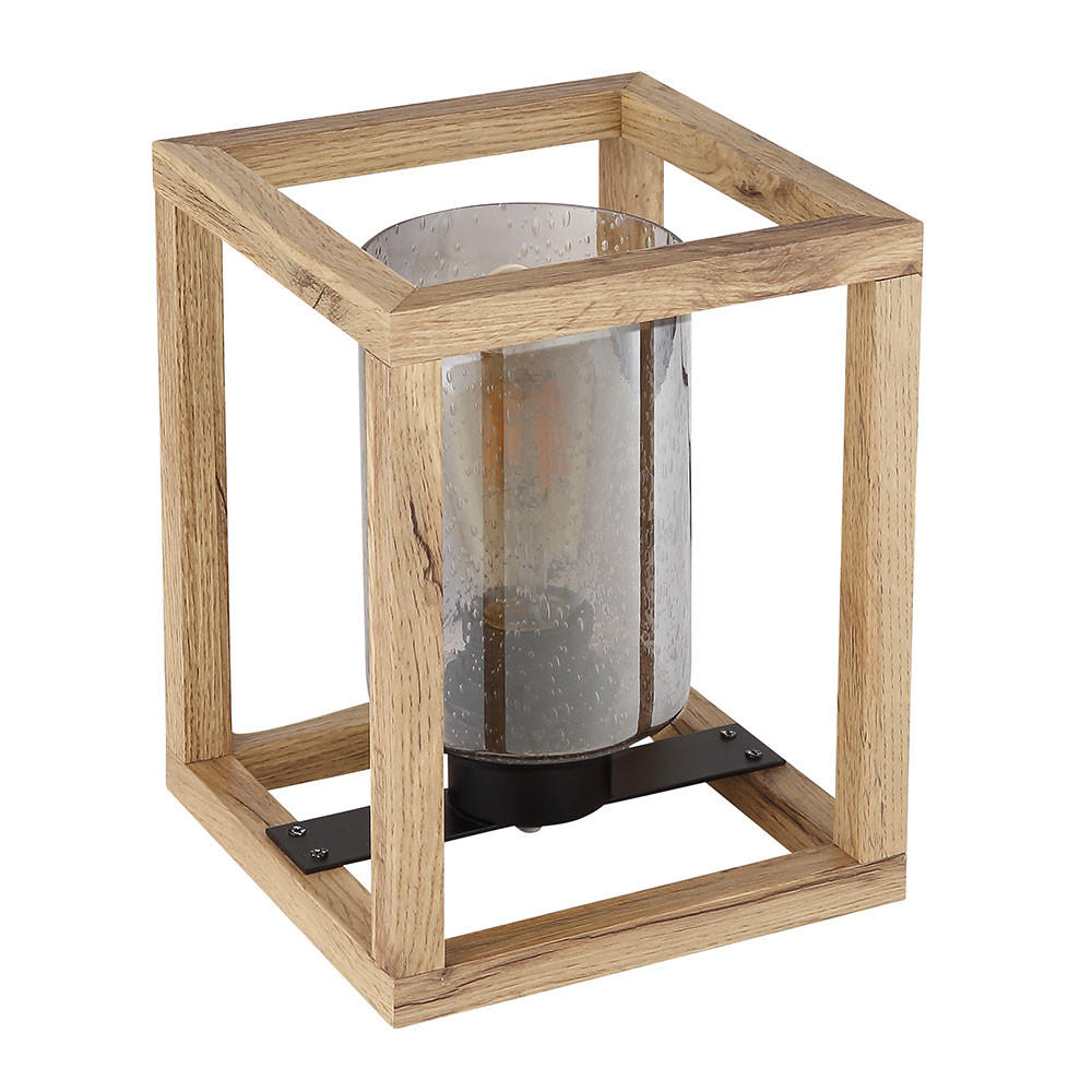 LED TISCHLEUCHTE Rauchglas Schwarz - Braun, Glas (17/17/22cm) - Globo Lighting