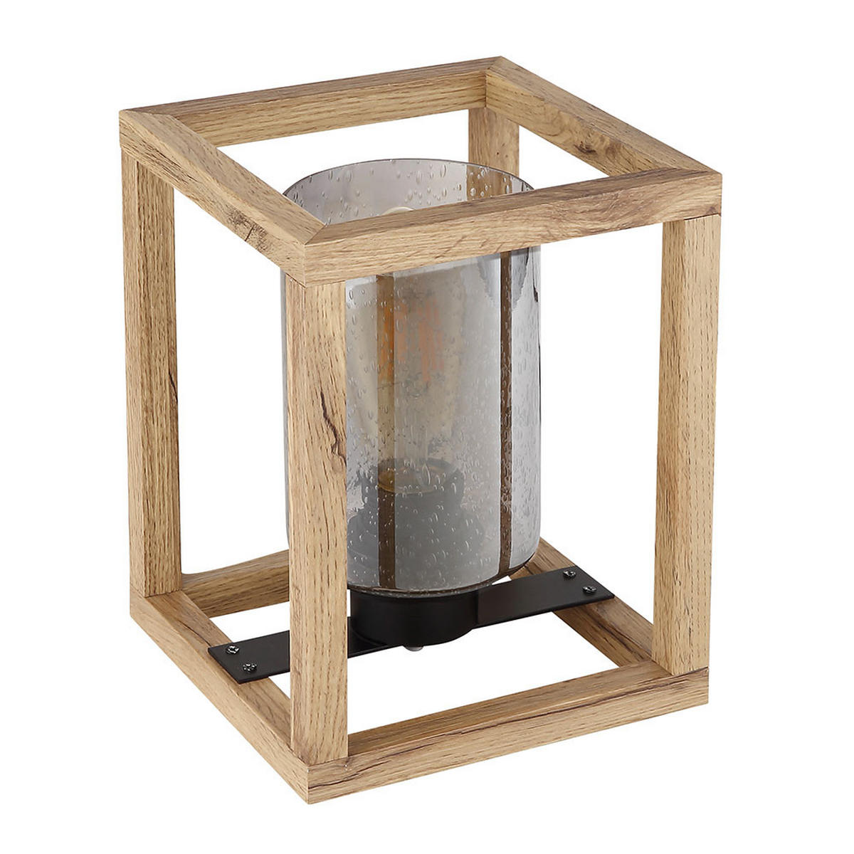 LED TISCHLEUCHTE Rauchglas Schwarz - Braun, Glas (17/17/22cm) - Globo Lighting