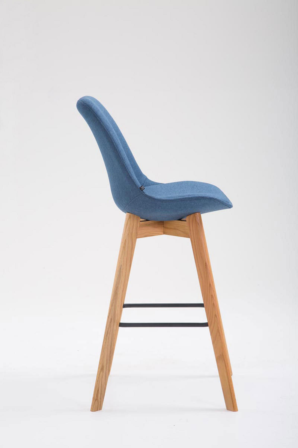 BARHOCKER Medoc, Gestell Natura, Stoff Blau - Blau/Naturfarben, Holz/Textil (48/100/56cm) - TPFLiving