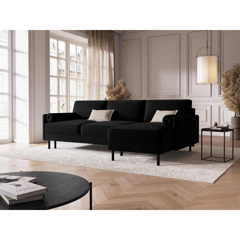 Thumbnail - Micadoni Ausklappbares-Ecksofa, Schwarz, Textil, 5-Sitzer, L-Form, 212x142 cm, Hergestellt in Europa, Oeko-Tex®, Wohnzim...