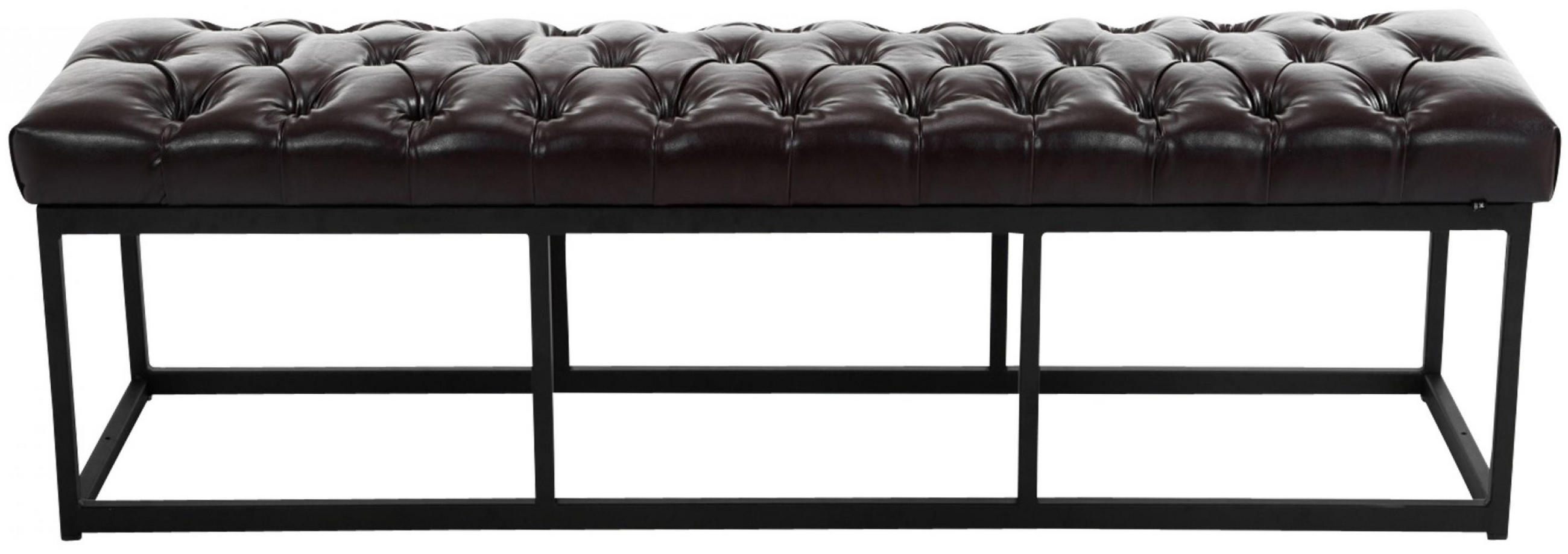 SITZBANK 150/38 cm Kunstleder braun - Schwarz/Braun, Textil/Metall (150/46/38cm) - CLP