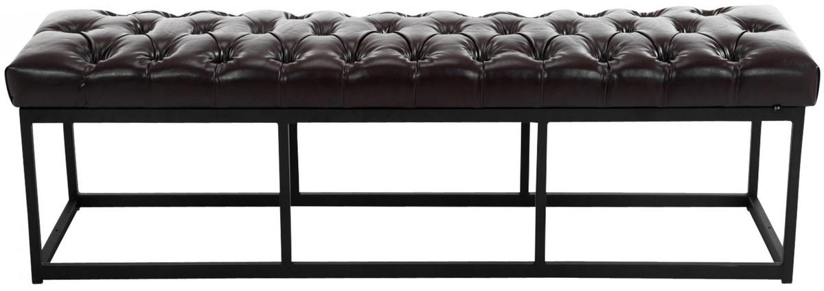 SITZBANK 150/38 cm Kunstleder braun - Schwarz/Braun, Textil/Metall (150/46/38cm) - CLP