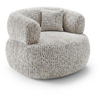 SESSEL Laila, Drehsessel mit runder Form, Beige, Geflecht-Stoff - Beige, Textil (95/75/97cm) - Beautysofa