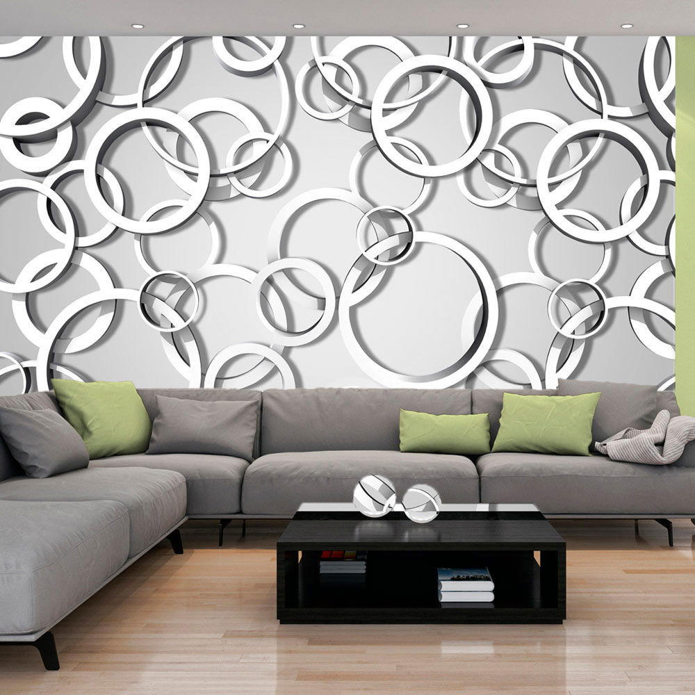 VLIESTAPETE Silber 400/280 cm - Silberfarben/Weiß, Textil (400/1cm) - KUNSTLOFT