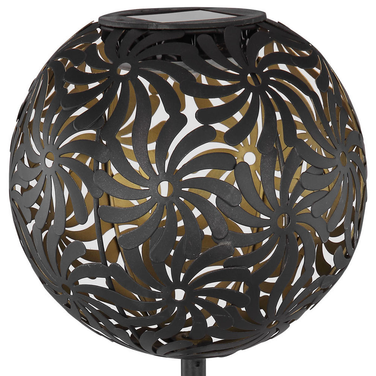 LED AUSSENLEUCHTE Geflechtkugel Schwarz Gold - Schwarz, Metall (18.5/18.5/54cm)