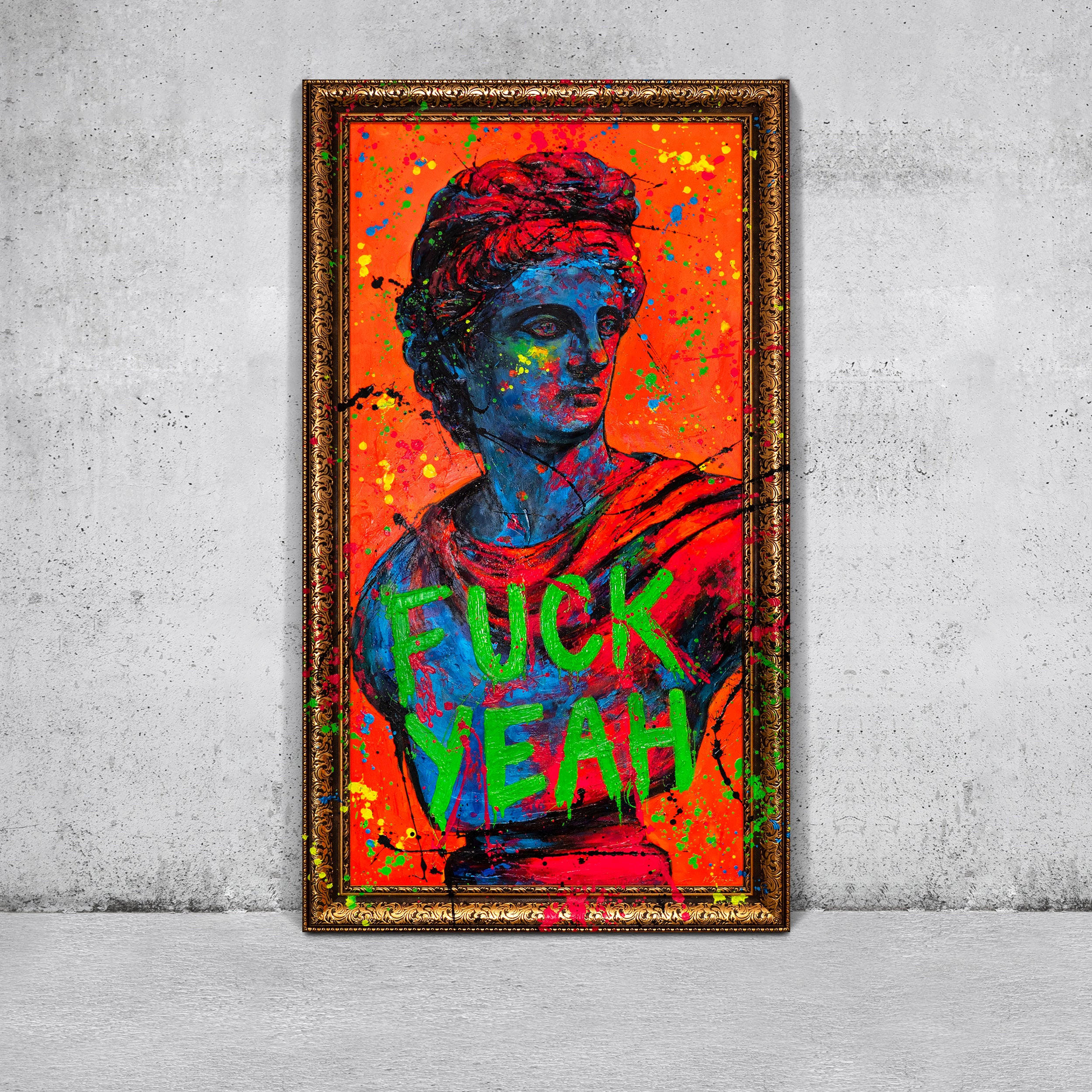 GEMÄLDE Griechischer Vibe Schattenfugenrahmen Gold 140x70 cm - Goldfarben, Holz (140/70cm) - YS-art gallery