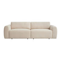 RELAXSOFA - 4 Personen - Samt - Beige - - Beige, Textil (242/75/109cm) - Vente-Unique