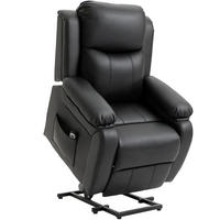 RELAXSESSEL DE-15442 elektrisch verstellbar mit Aufstehhilfe Schwarz - Schwarz, Leder (76/105/90cm) - ComfortXL