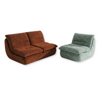 SITZGARNITUR Nuvia Sofa und Sessel Schokolade und Salbei - Salbeigrün/Dunkelbraun, Textil (160/73/100cm) - COCO Living