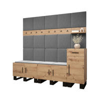 GARDEROBEN-SET 196/210/45,6 - Schwarz/Eiche Artisan, Holz/Kunststoff (210/196/45.6cm) - Abiks Möbel