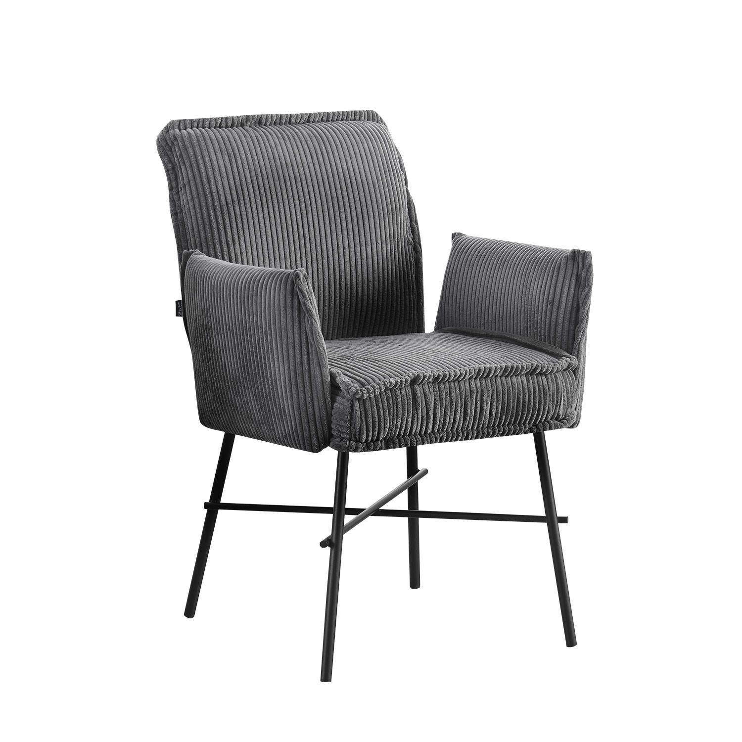 ARMLEHNSTUHL JÜRGEN Anthrazit - Anthrazit, Metall (63/84/63cm) - B&D Home