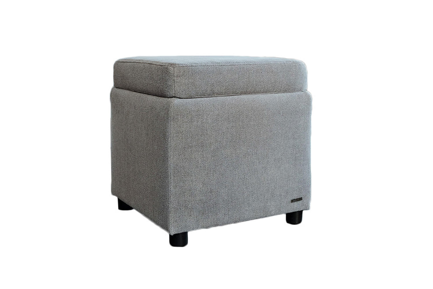 HOCKER IDA Grau Webstoff - Grau, Textil (45/45/45cm) - KAWOLA