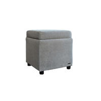HOCKER IDA Grau Webstoff - Grau, Textil (45/45/45cm) - KAWOLA