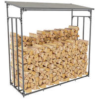 KAMINHOLZREGAL 165/70/165 cm Metall anthrazit - Anthrazit/Schwarz, Metall (165/165/70cm) - CLP