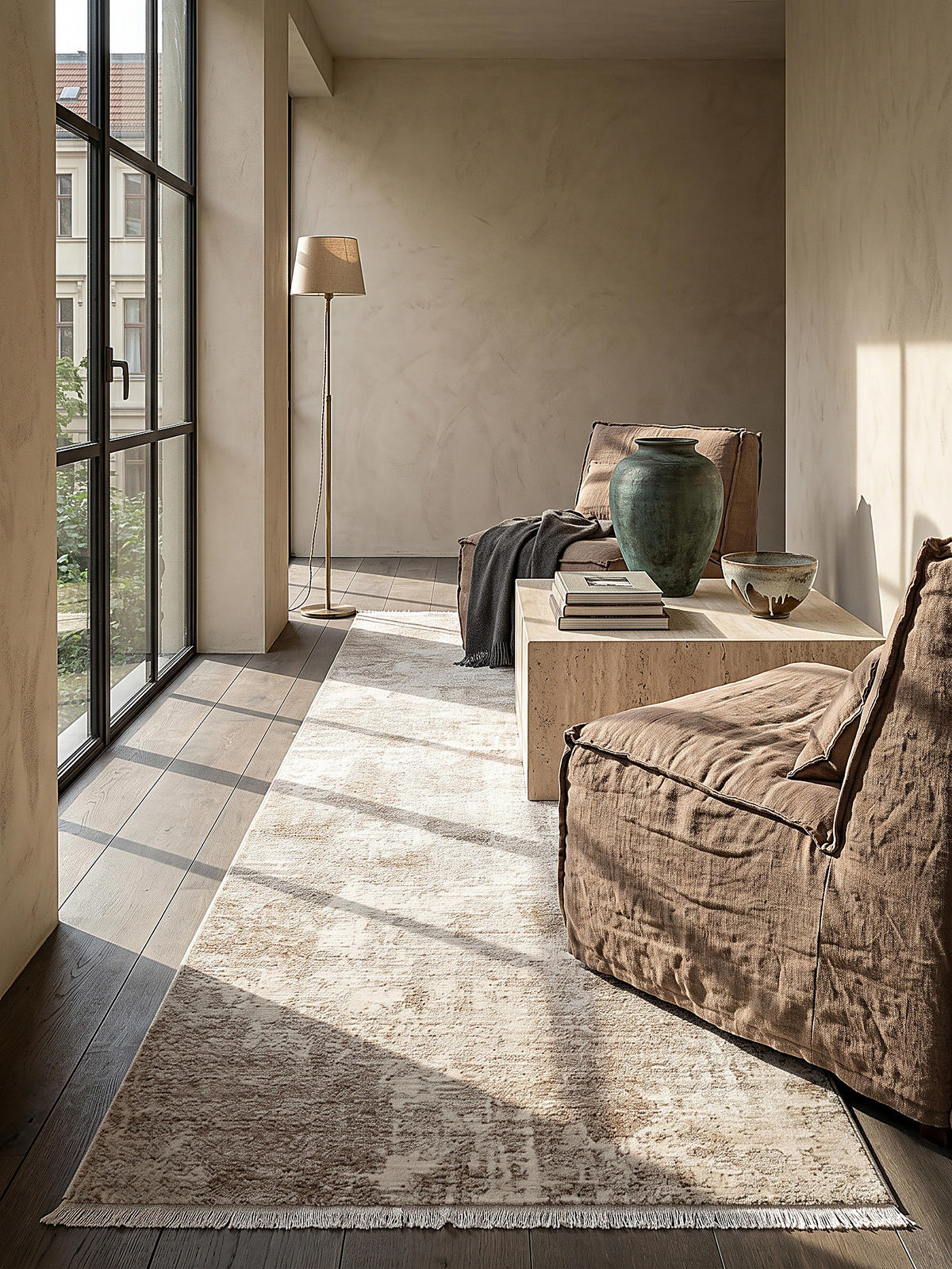 TEPPICHLÄUFER Abstrakt SCRIVIA Polypropylen Beige 80 x 150 cm - Beige, Textil (80/150cm) - KADIMA DESIGN