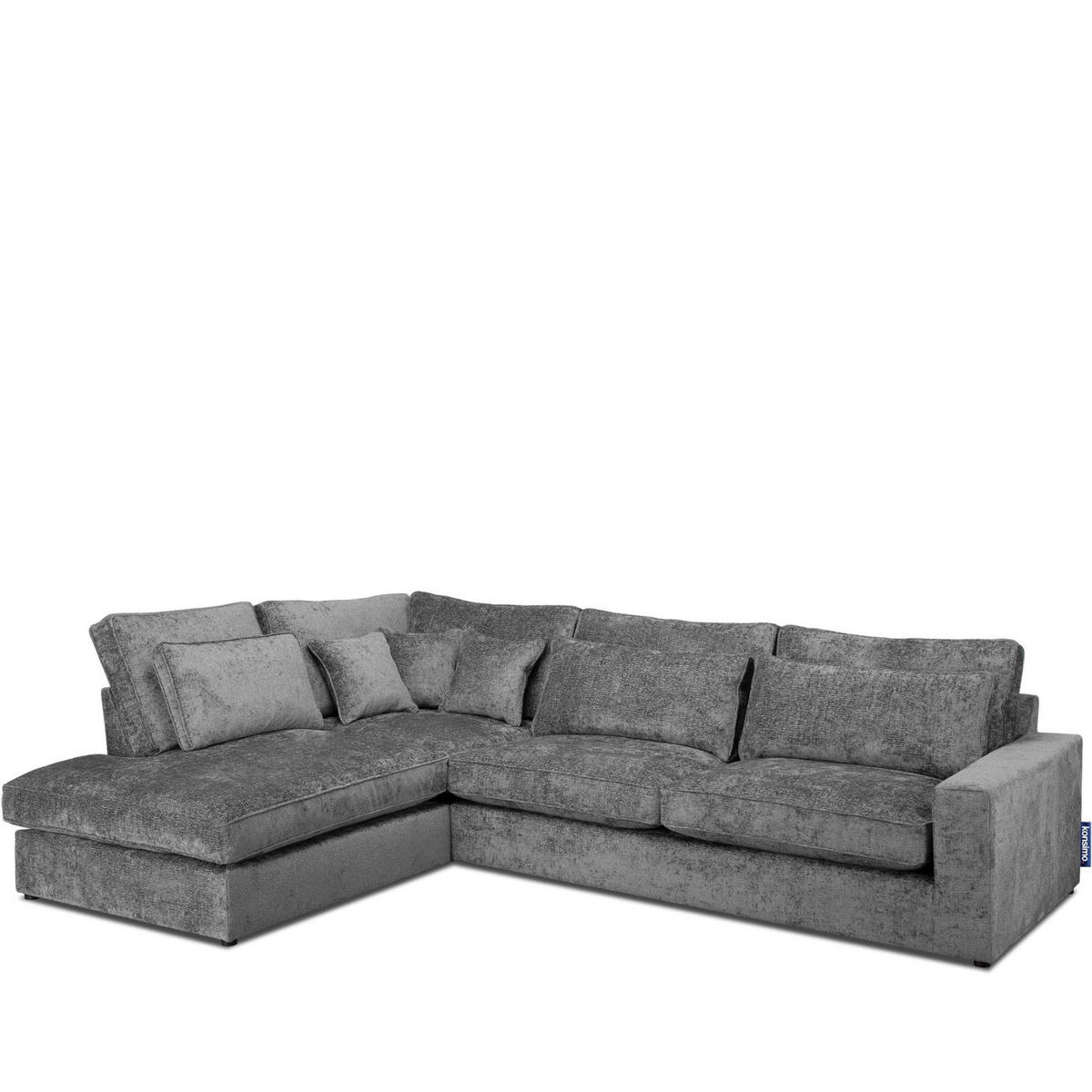 ECKSOFA LINKS IMPERA Modern 4/5 Sitzer, Dunkelgrau - Dunkelgrau, Textil (314/224cm) - KONSIMO®