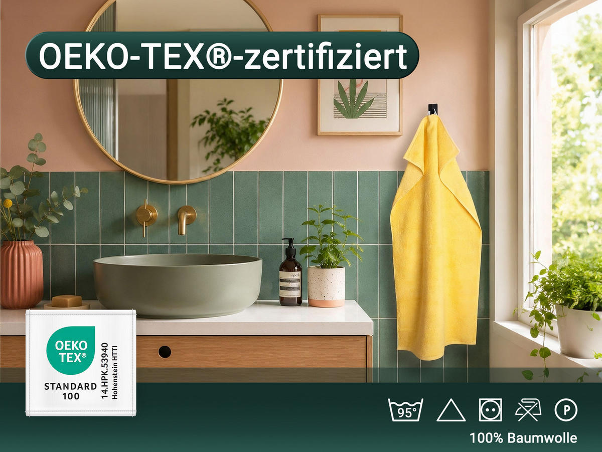 HANDTÜCHER, 10er-Set, 50x100 cm, 100% Baumwolle, Gelb - Gelb, Textil (50/100cm) - Zollner