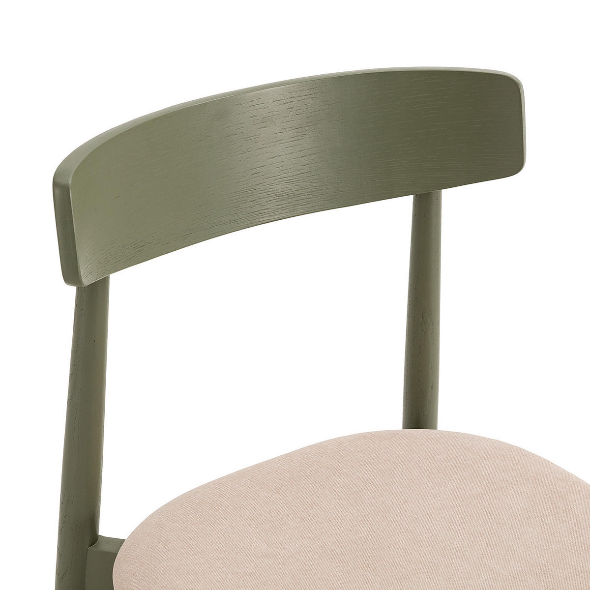 ESSZIMMERSTUHL - Eiche massiv / Webstoff, 2er-Set - Beige/Olivgrün, Holz (47/78/51cm) - home24