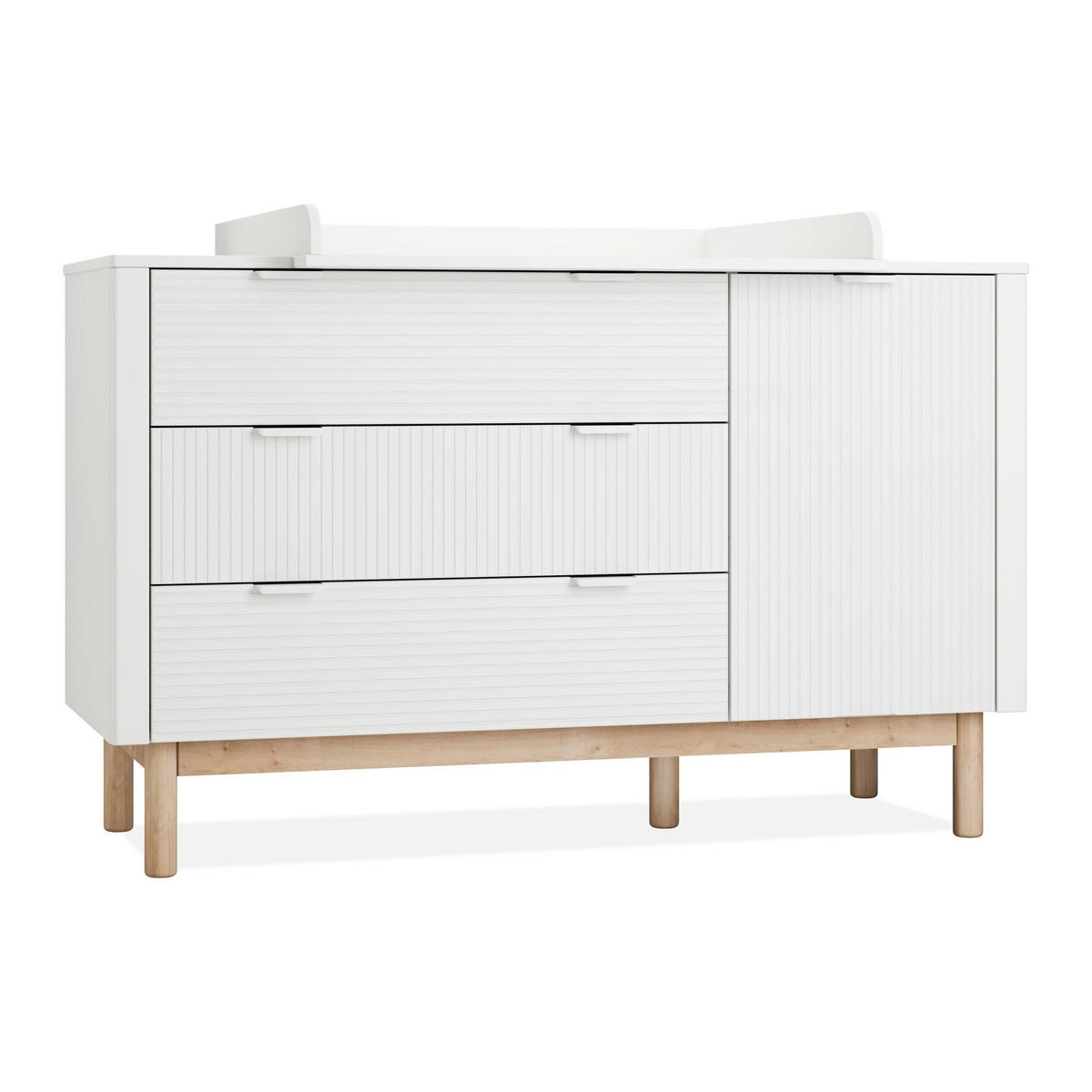 WICKELAUFSATZ LOTTI - Weiß, Holzwerkstoff (90/8/76cm) - KONSIMO®