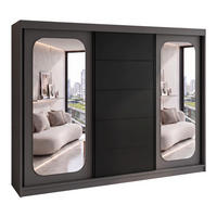 SCHWEBETÜRENSCHRANK BELANO 200 cm. Innenausstattung: Comfort plus - Graphitfarben/Schwarz, Holzwerkstoff (200/215/59.5cm) - A&J MöbelLand