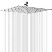 REGENDUSCHE 30 cm Quadratisch Edelstahl Silber Anti-Kalk-Düsen Hochdruck - Silberfarben, Metall (30.5/12.7/30.5cm)