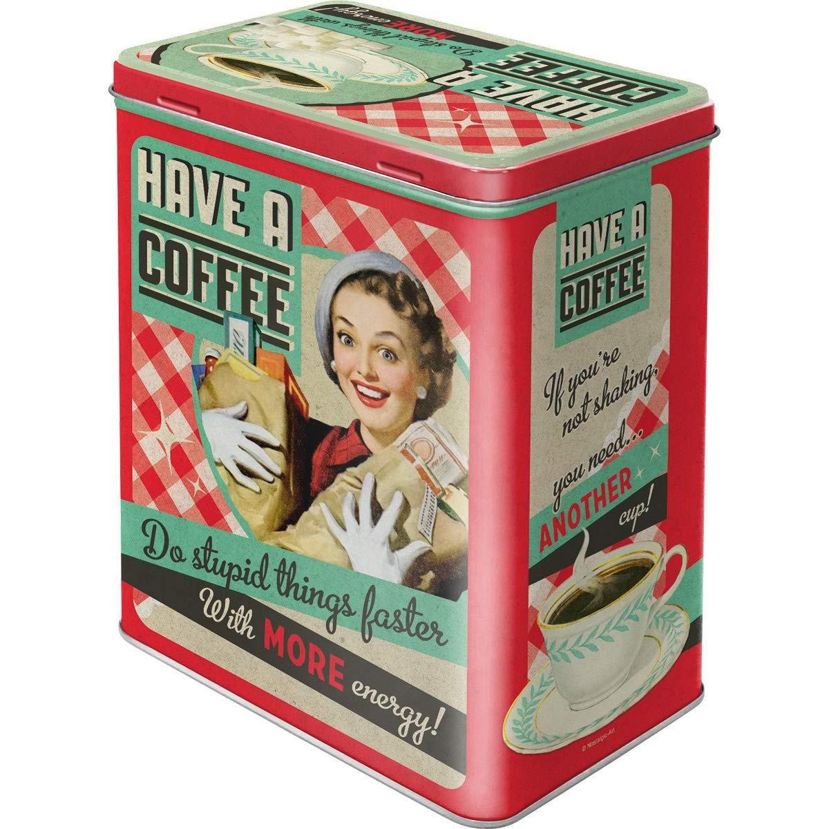 VORRATSDOSE L Say it 50's Have A Coffee - Multicolor, Metall (14/20/10cm) - Nostalgic-Art