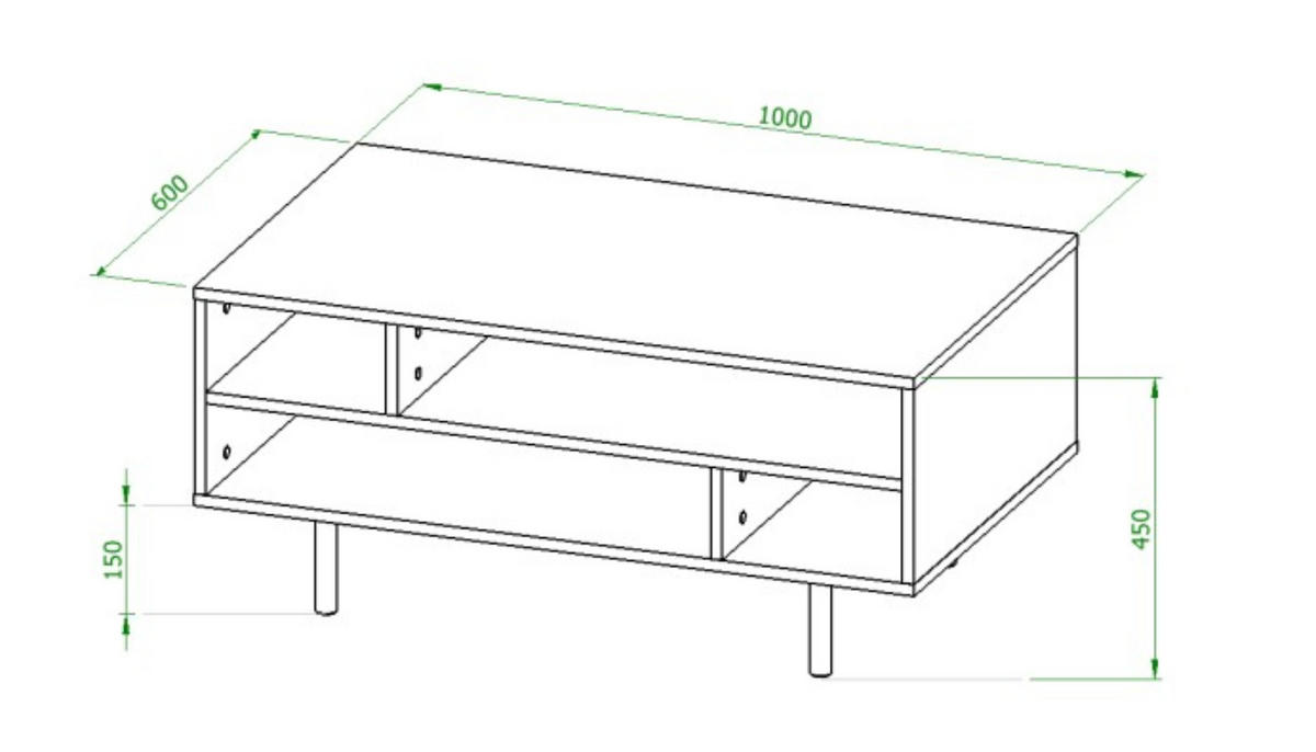 COUCHTISCH Bianco Kaschmir - Kaschmir, Holzwerkstoff (60/100/45cm) - Bettso