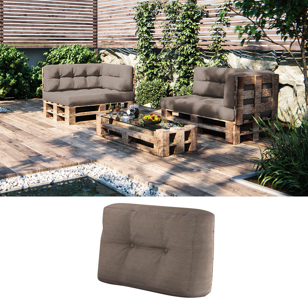PALETTENKISSEN Taupe 60 x 20 cm - Taupe, Textil (60/40/20cm) - Vicco