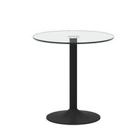BAROVÝ stůl 89/89/92 cm se skleněnou deskou a kovovou podnoží, Černá/Transparentní - černá, kompozitní dřevo (89/89/92cm) - Redom