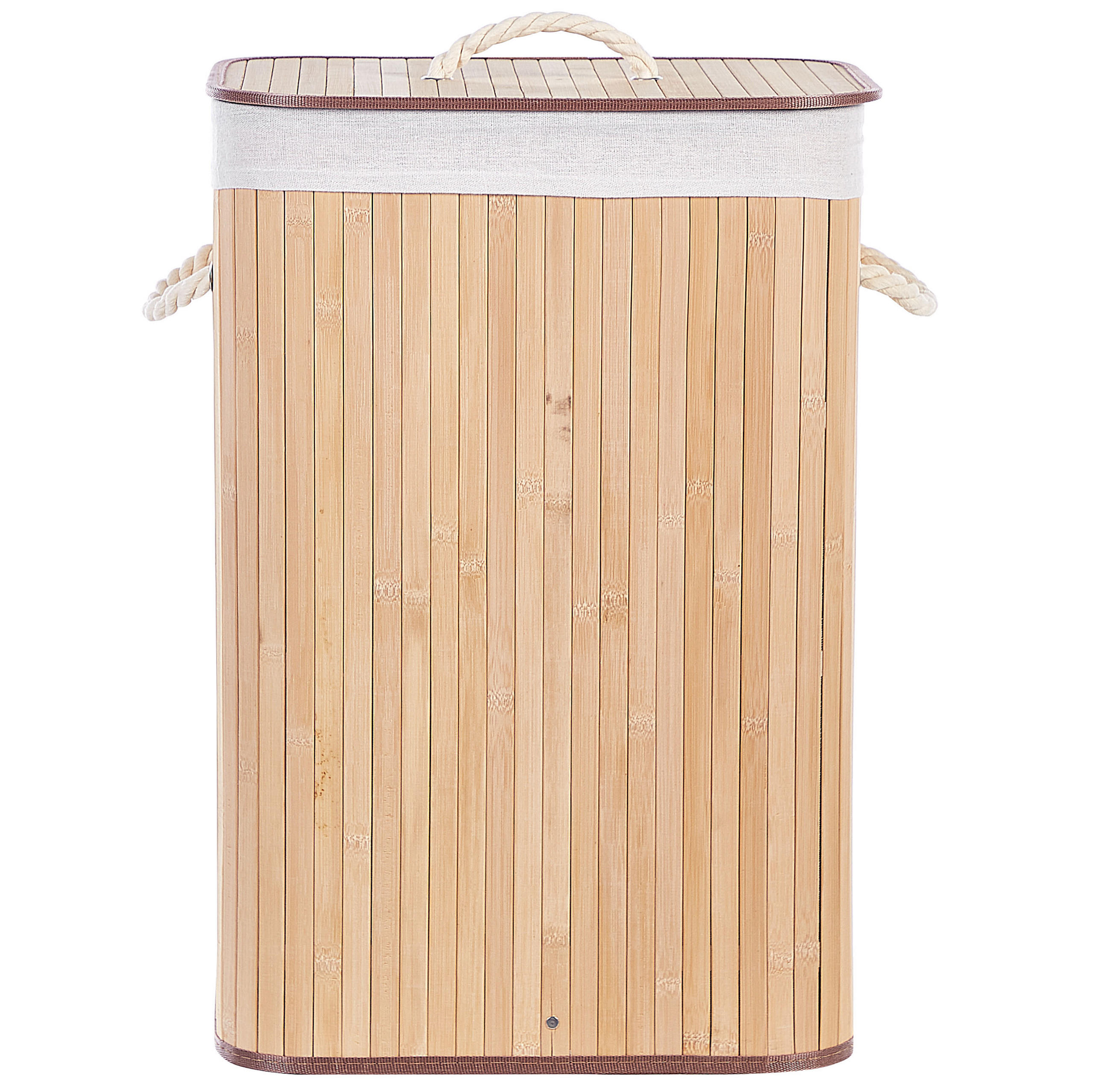 KORB Heller Holzfarbton Komari - Hellbraun/Weiß, Holz (40/60/30cm) - Beliani