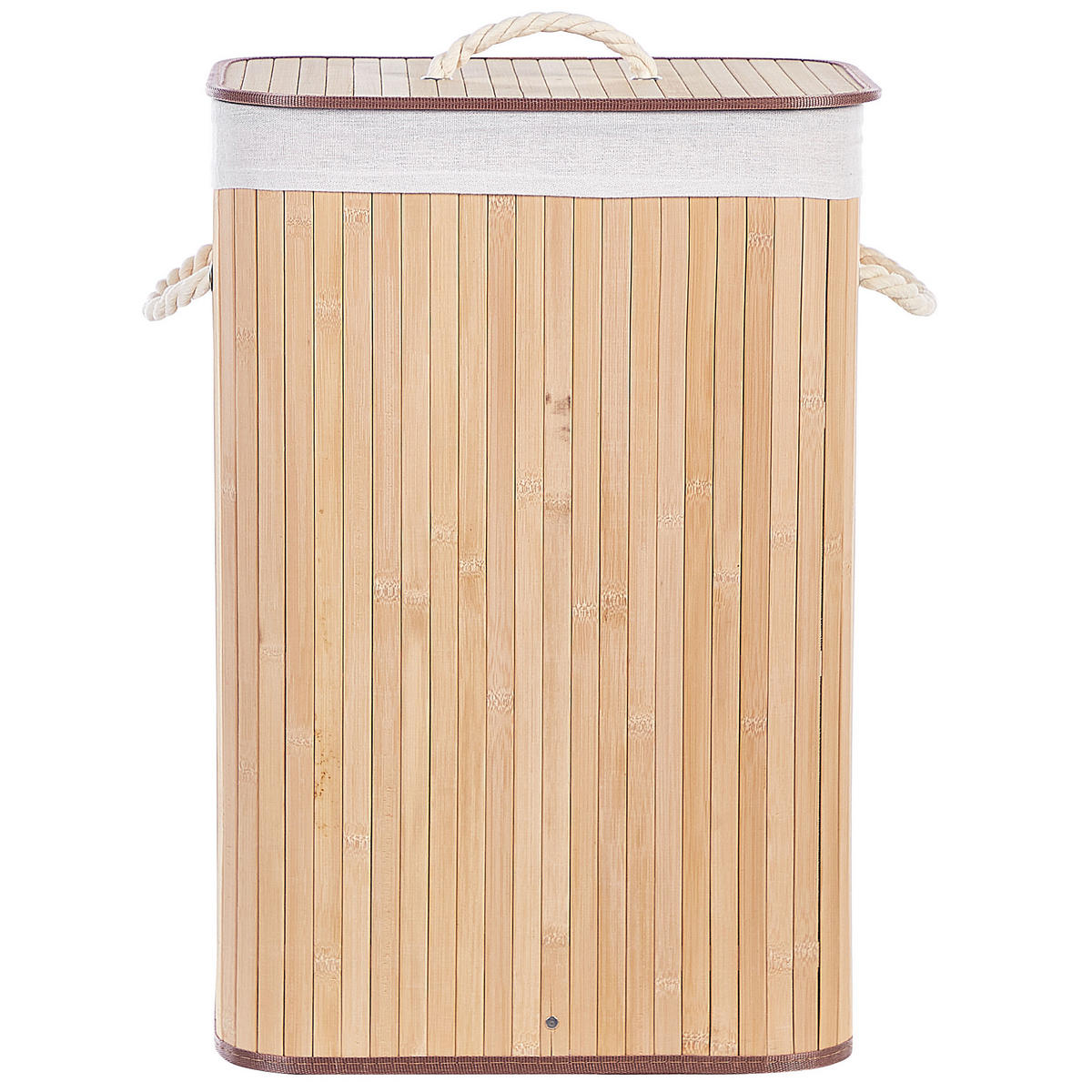 KORB Heller Holzfarbton Komari - Hellbraun/Weiß, Holz (40/60/30cm) - Beliani