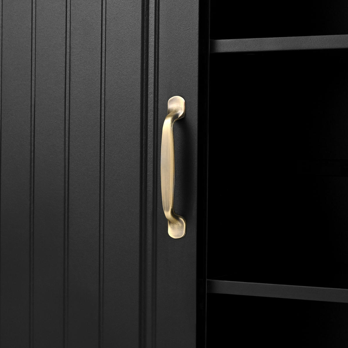 KÜCHENINSEL & Sideboard 110x68x97.5cm Schwarz mit Klappplatte & 2 Hockern - Schwarz, Holzwerkstoff (110/97.5/68cm) - Modfu