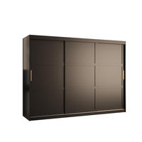 SCHWEBETÜRENSCHRANK 200/250/62 3-türig - Goldfarben/Schwarz, Holz/Kunststoff (250/200/62cm) - Abiks Möbel