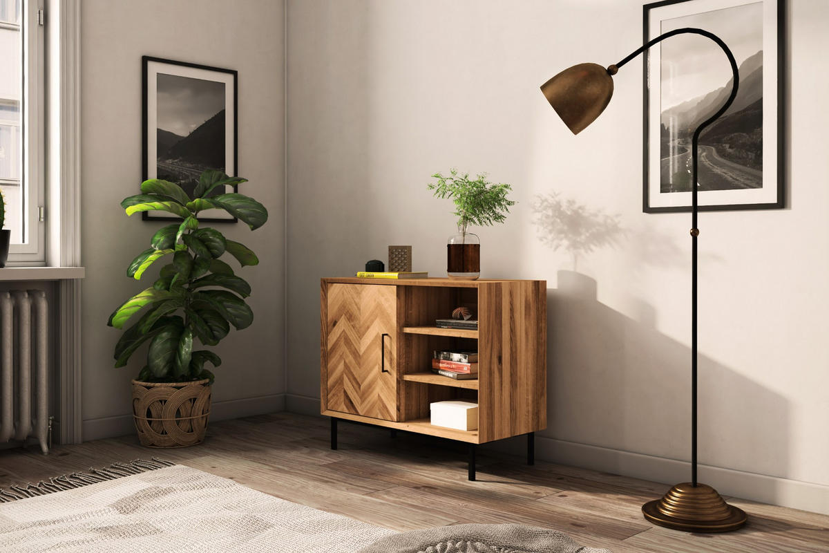 KOMMODE LEON Wildeiche - Wildeiche, Holz (97/80/45cm) - byoak