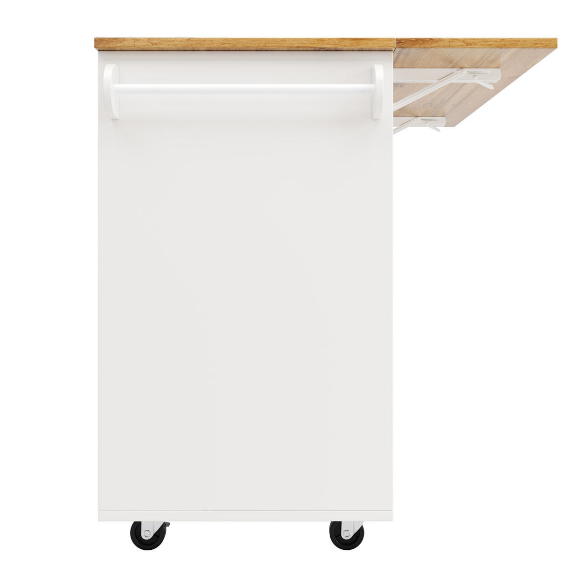 KÜCHENINSEL 137,5/40/95,6 cm aus MDF mit klappbarer Tischplatte Weiß - Weiß, Holzwerkstoff (137.5/95.6/65cm) - Modenvie